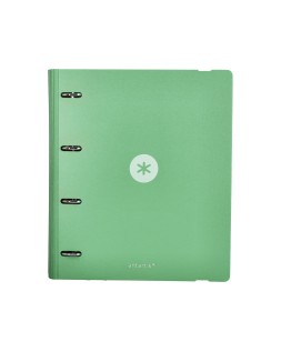 Carpeta 4 anillas de 35 mm mixtas antartik a4 foam color verde matcha