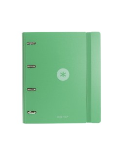 Carpeta 4 anillas de 35 mm mixtas antartik a4 foam color verde matcha