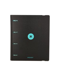 Carpeta 4 anillas de 35 mm mixtas antartik a4 foam bicolor negro menta