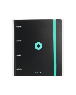 Carpeta 4 anillas de 35 mm mixtas antartik a4 foam bicolor negro menta