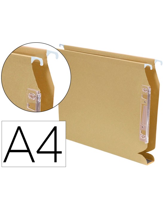 Carpeta colgante fade din a4 visor lateral 250x330x30 mm kraft