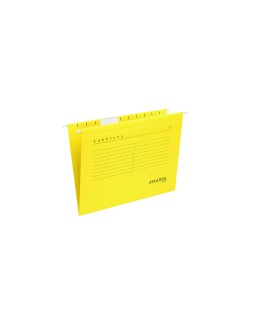 Carpeta colgante djois atlanta euroflex din a4 cartulina 100%reciclada fsc color amarillo caja de 25