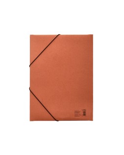 Carpeta liderpapel gomas tres solapas carton compacto folio color cuero