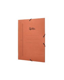 Carpeta liderpapel gomas tres solapas carton compacto folio color cuero