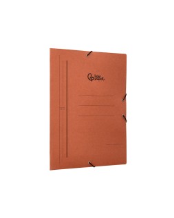 Carpeta liderpapel gomas tres solapas carton compacto folio color cuero