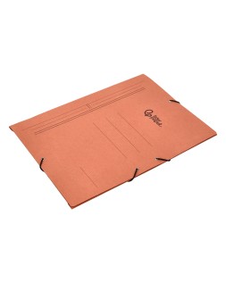 Carpeta liderpapel gomas tres solapas carton compacto folio color cuero