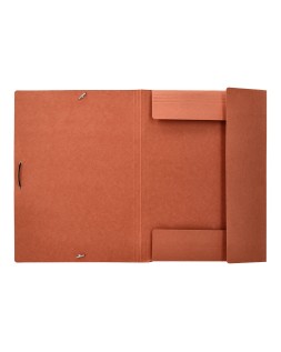 Carpeta liderpapel gomas tres solapas carton compacto folio color cuero