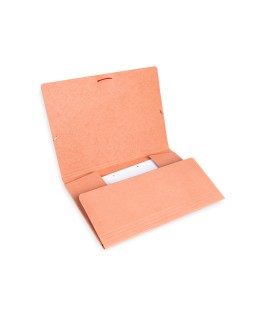 Carpeta liderpapel gomas tres solapas carton compacto folio color cuero