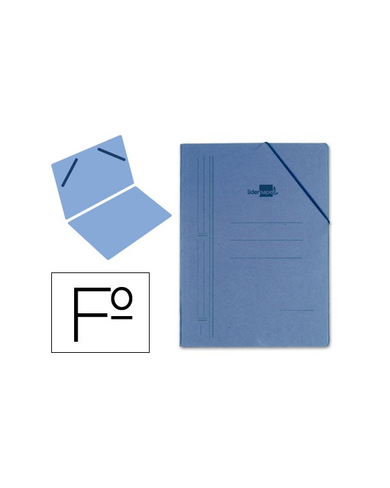 Carpeta liderpapel gomas folio sencilla carton compacto azul