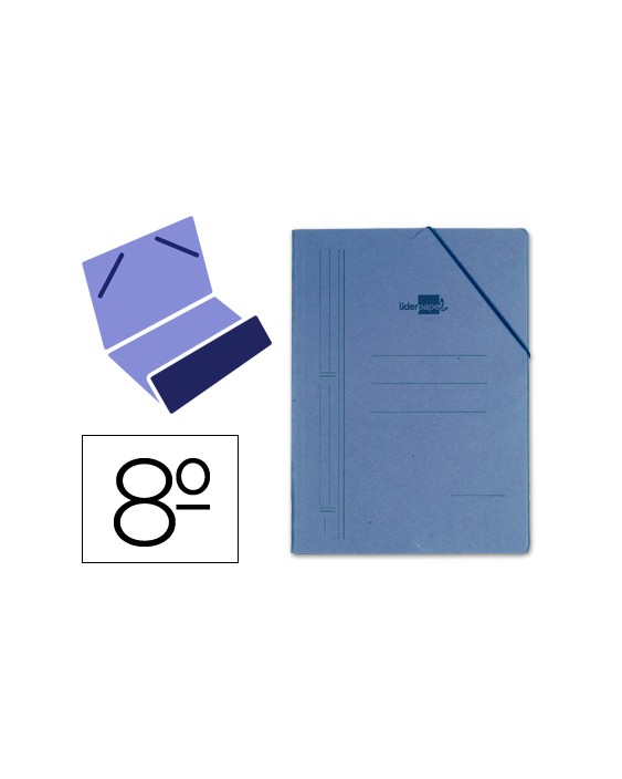 Carpeta liderpapel gomas octavo bolsa carton compacto azul