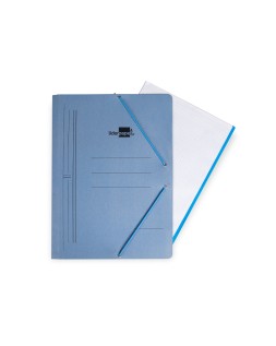 Carpeta liderpapel gomas folio sencilla carton pintado azul