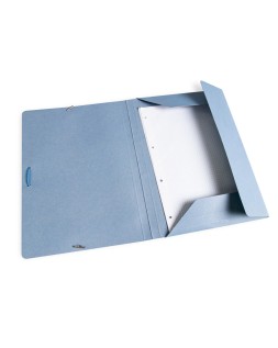Carpeta liderpapel gomas tres solapas carton pintado folio color azul