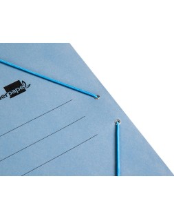 Carpeta liderpapel gomas tres solapas carton pintado folio color azul