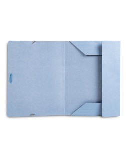 Carpeta liderpapel gomas tres solapas carton pintado folio color azul