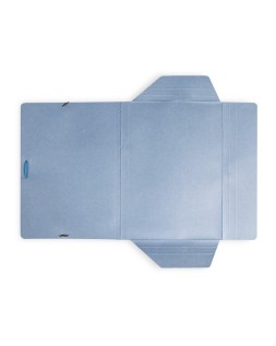 Carpeta liderpapel gomas tres solapas carton pintado folio color azul