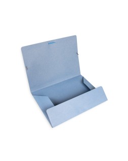 Carpeta liderpapel gomas tres solapas carton pintado folio color azul