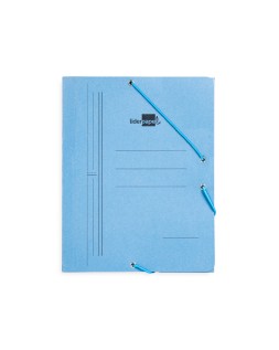 Carpeta liderpapel gomas tres solapas carton pintado cuarto color azul