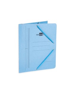 Carpeta liderpapel gomas tres solapas carton pintado cuarto color azul