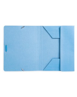 Carpeta liderpapel gomas tres solapas carton pintado cuarto color azul