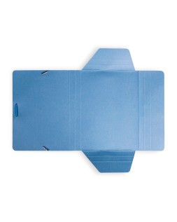 Carpeta liderpapel gomas tres solapas carton pintado cuarto color azul