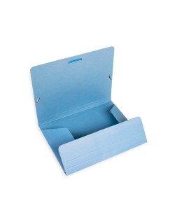 Carpeta liderpapel gomas tres solapas carton pintado cuarto color azul