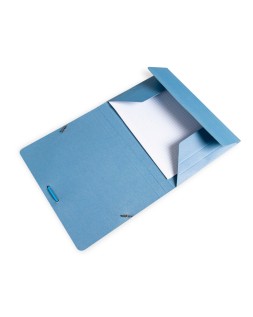 Carpeta liderpapel gomas tres solapas carton pintado cuarto color azul