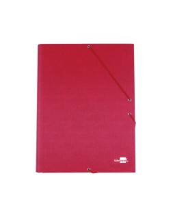 Carpeta liderpapel gomas tres solapas carton forrado folio color rojo