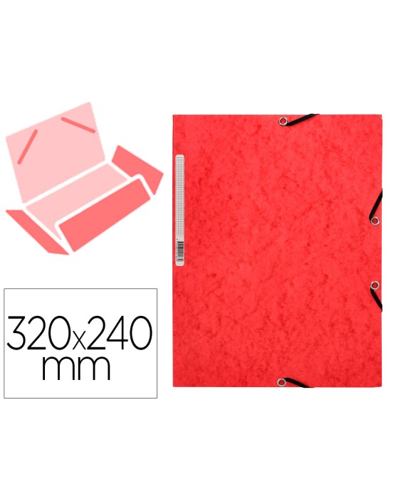 Carpeta q-connect gomas kf02165 carton simil prespan solapas 320x243 mm roj0