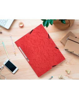 Carpeta q-connect gomas kf02165 carton simil prespan solapas 320x243 mm roj0