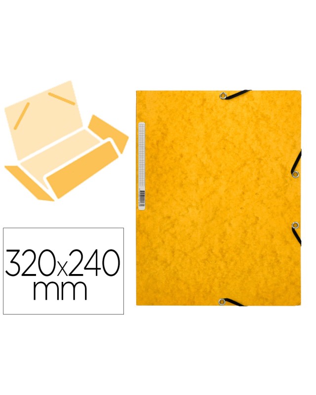 Carpeta q-connect gomas kf02166 carton simil-prespan solapas 320x243 mm amarilla