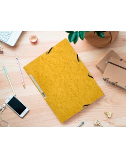 Carpeta q-connect gomas kf02166 carton simil-prespan solapas 320x243 mm amarilla