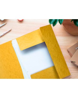 Carpeta q-connect gomas kf02166 carton simil-prespan solapas 320x243 mm amarilla