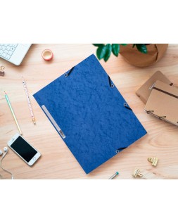Carpeta q-connect gomas kf02167 carton simil-prespan solapas 320x243 mm azul