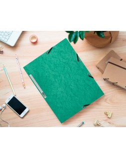 Carpeta q-connect gomas kf02168 carton simil-prespan solapas 320x243 mm verde