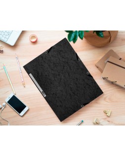 Carpeta q-connect gomas kf02169 carton simil-prespan solapas 320x243 mm negra