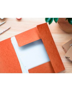 Carpeta q-connect gomas kf02170 carton simil-prespan solapas 320x243 mm naranja