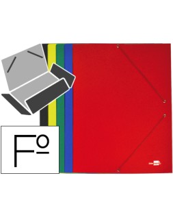 Carpeta liderpapel gomas tres solapas carton plastificado folio colores surtidos
