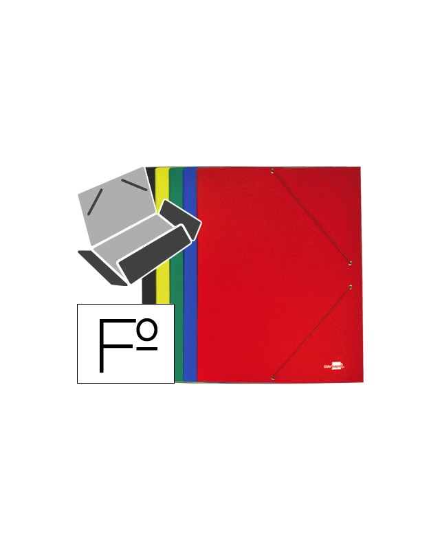 Carpeta liderpapel gomas tres solapas carton plastificado folio colores surtidos