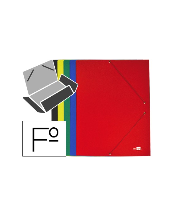 Carpeta liderpapel gomas tres solapas carton plastificado folio colores surtidos