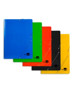 Carpeta liderpapel gomas tres solapas carton plastificado folio colores surtidos