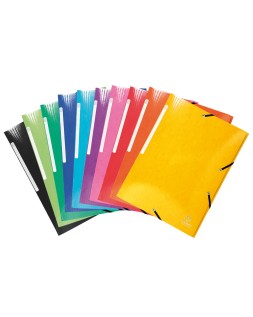 Carpeta exacompta gomas carton simil-prespan tres solapas din a4+ colores surtidos
