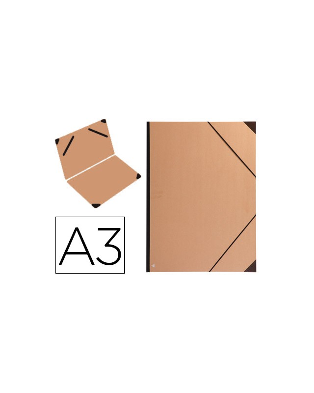 Carpeta planos clairefontaine din a3 con gomas kraft marron verjurado