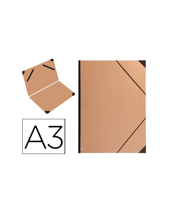 Carpeta planos clairefontaine din a3 con gomas kraft marron verjurado