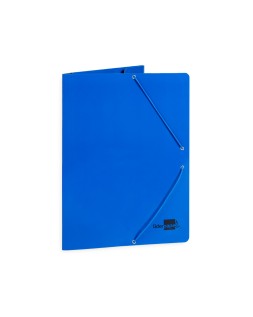 Carpeta liderpapel gomas tres solapas carton plastificado folio color azul