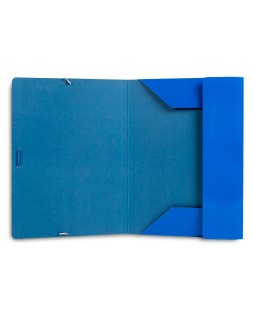 Carpeta liderpapel gomas tres solapas carton plastificado folio color azul