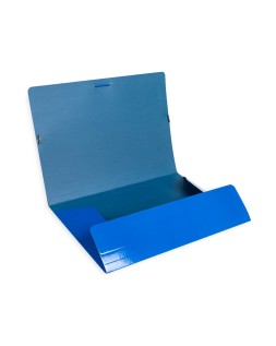 Carpeta liderpapel gomas tres solapas carton plastificado folio color azul