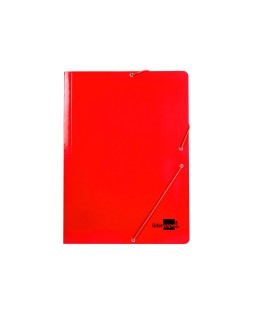 Carpeta liderpapel gomas tres solapas carton plastificado folio color rojo
