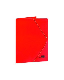 Carpeta liderpapel gomas tres solapas carton plastificado folio color rojo