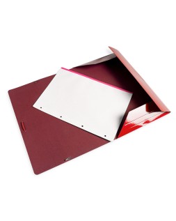 Carpeta liderpapel gomas tres solapas carton plastificado folio color rojo