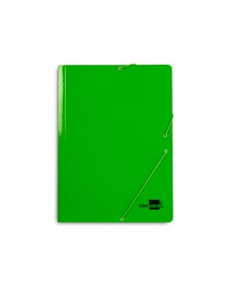 Carpeta liderpapel gomas tres solapas carton plastificado folio color verde